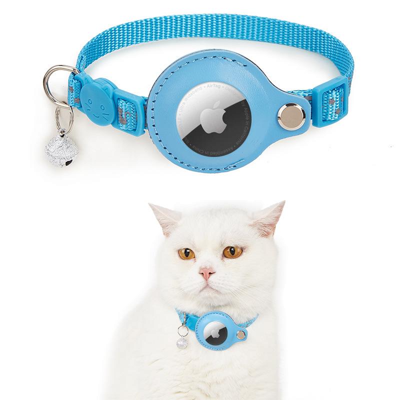 Reflective Cat Collar with Airtag Holder and Bell - Anti-Lost Tracker for Cats