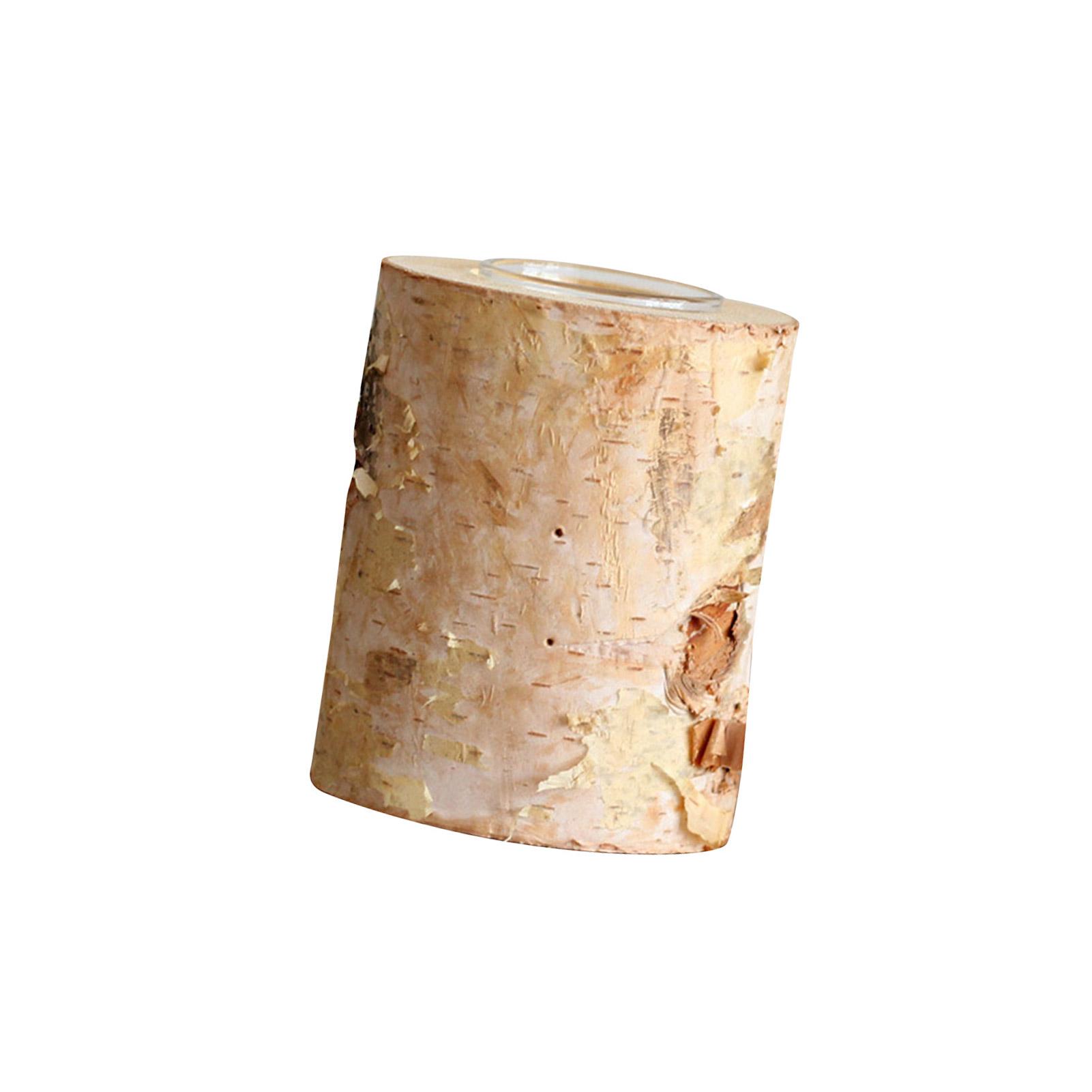 

Natural Birch Wood Trunk Candle Holder Wooden Candlestick Tealight Holder Home Desktop Decoration Props For Party Wedding