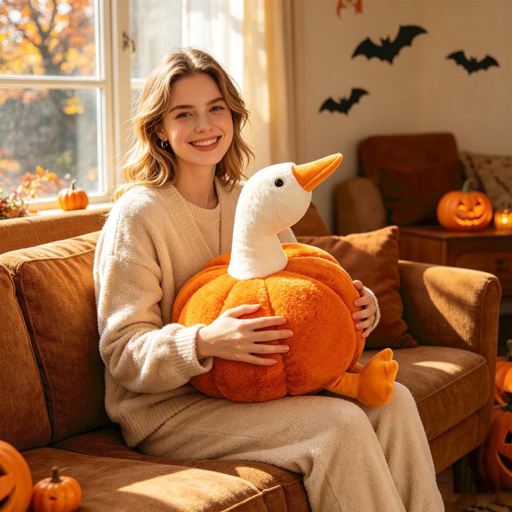Halloween Pumpkin Plush Toy - Cute Soft Stuffed Animal for Holiday Decor and Gifts