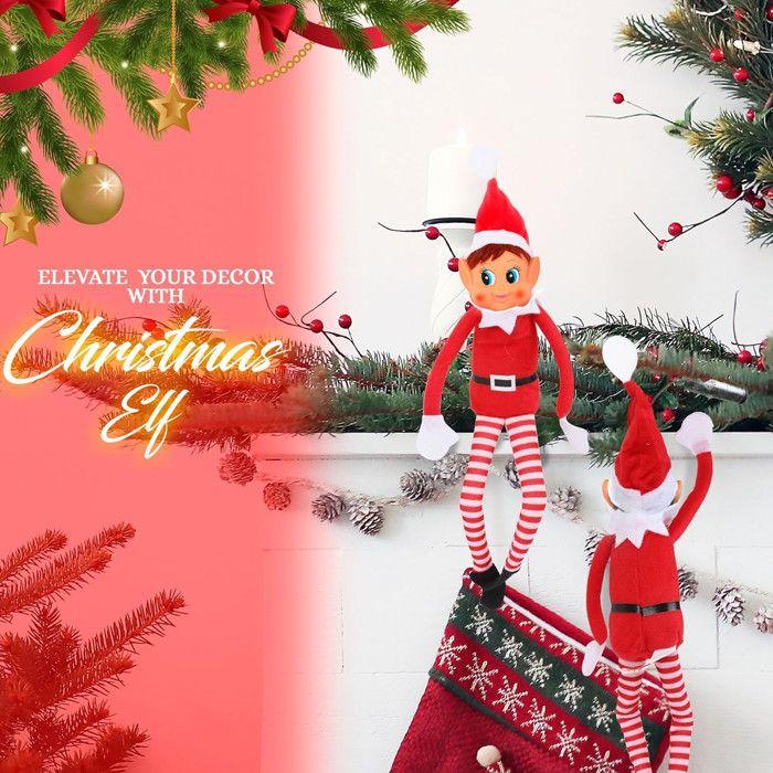 Elfe de Noël - Mercier - 30 cm - Corps mou - Tête en vinyle - Mixte