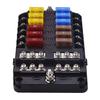 Blocco fusibili per barca marina a 12 Volt, Impermeabile a 12 vie con barra collettrice negativa di terra a 12 vie [100 Amp Max] [Fusibili ATC/ATO] [Indicatore LED] per Auto RV Camion Ecc.