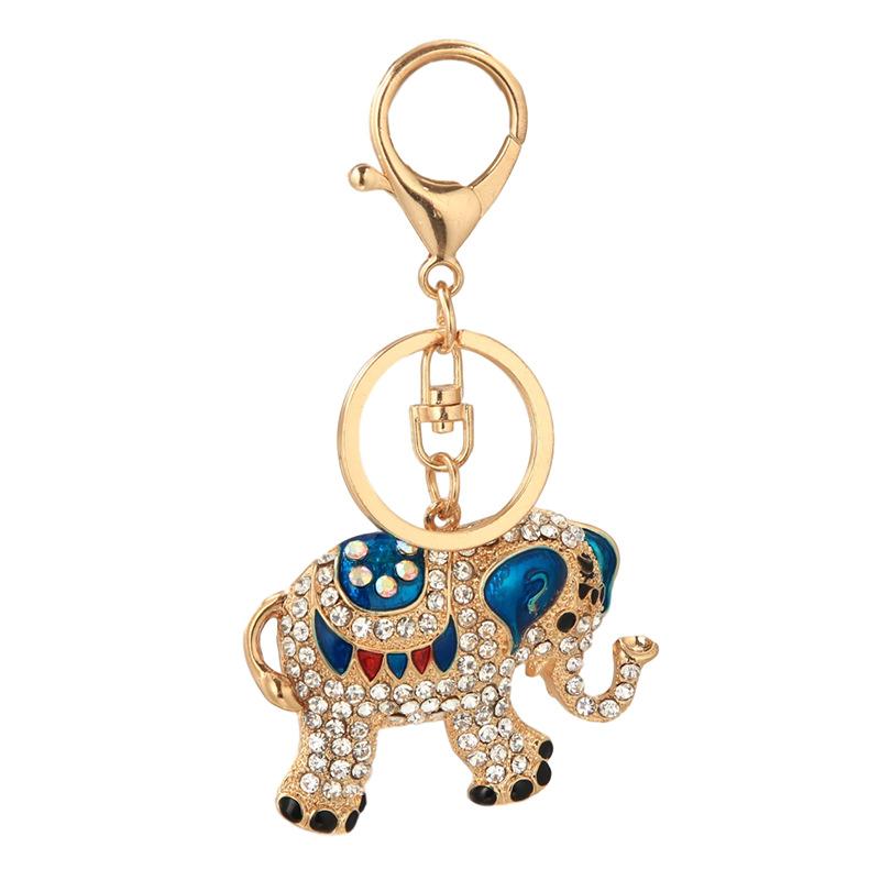 1PC Diamond Elephant Keychain Pendant Animal Theme Cartoon Keychain Creative Small Gift Car Keychain Bag Pendant