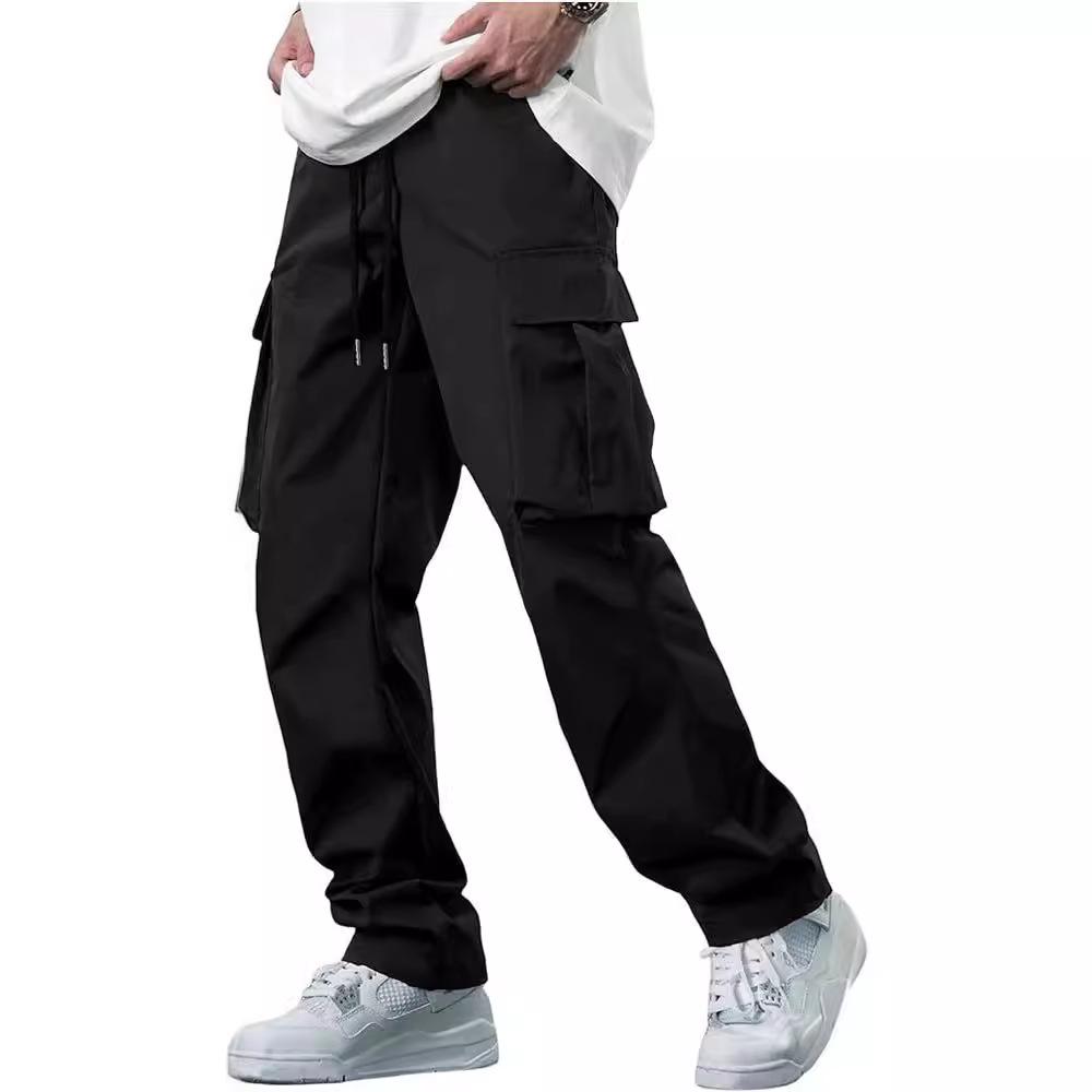 2024 Men's Summer Cargo Pants with Drawstring – Multi-Pocket, Casual Fit