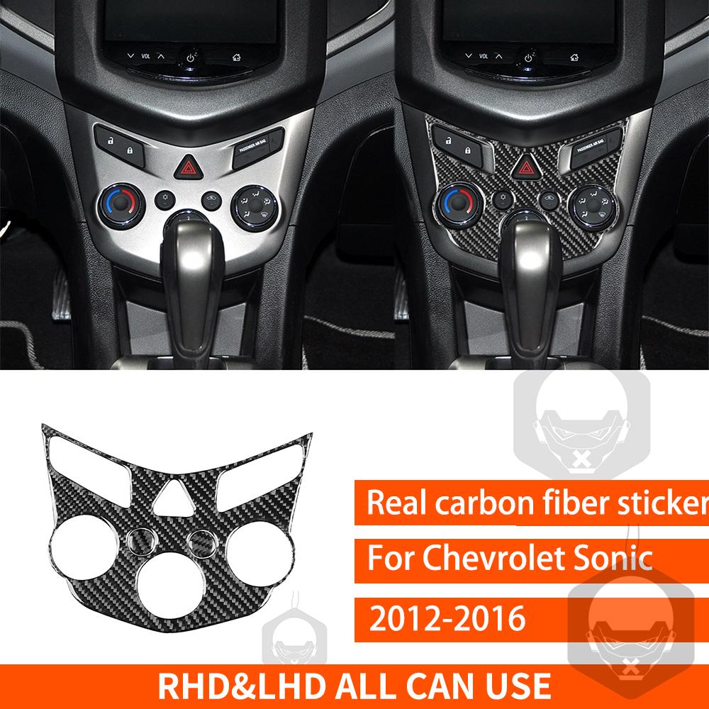 For Chevrolet Sonic 2012-2016 Real Carbon Fiber Sticker Central Air Conditioning Control Panel Car Accessories ide Decorative