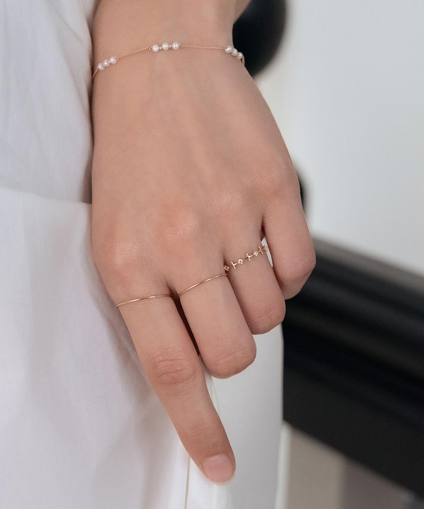 Mcel 14K Duel Cross Cubic Ring