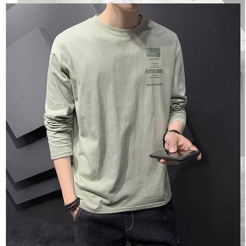 Spring Casual Oversize Men' T-shirt Man Long Sleeves Pure Color Men T Shirt T-shirts for Male Tops