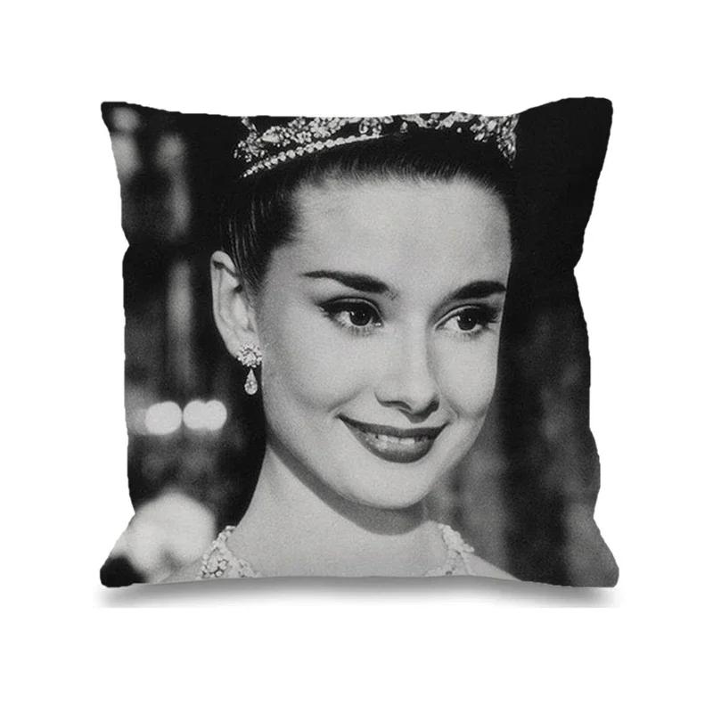Audrey Hepburn Kissen Stuhlkissen Heim und Dekoration Doppelbettwäsche Kissenbezug Dekor 40x40 Kissenbezüge Dekorative Hülle