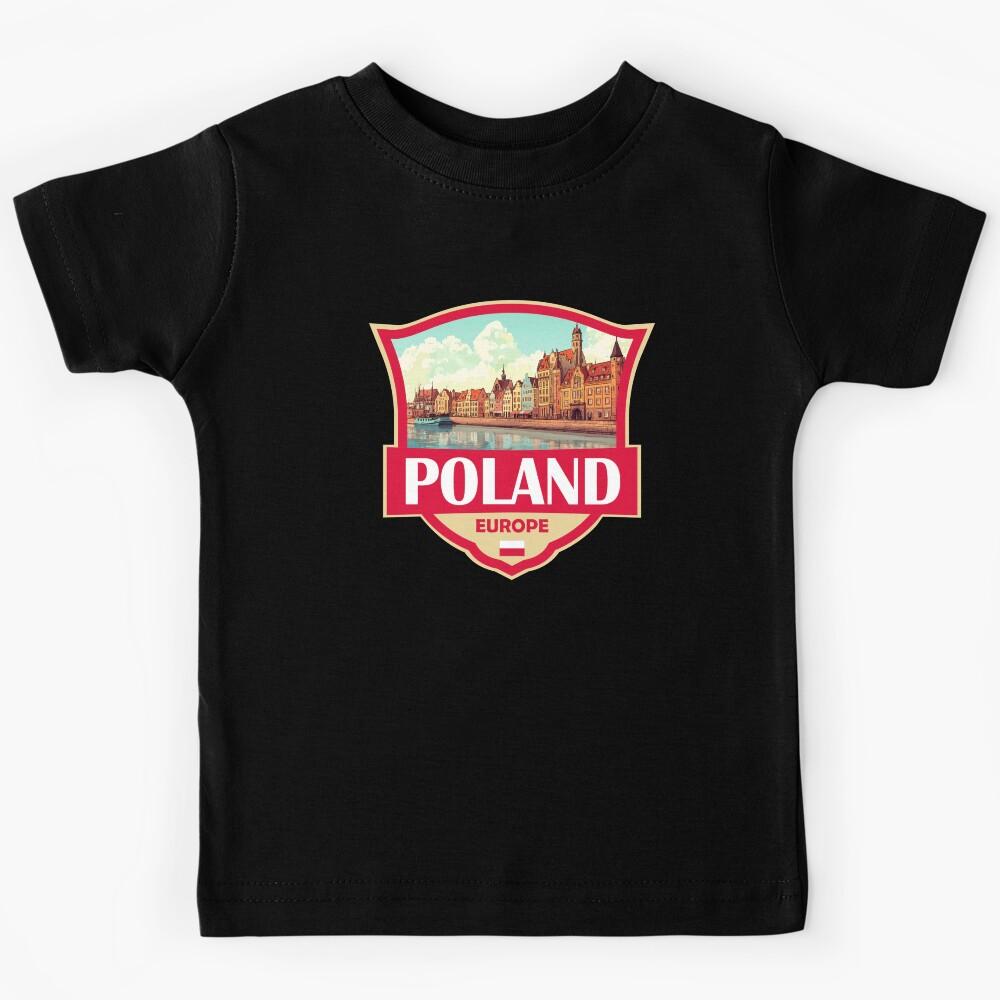Poland Illustration Retro Badge Kids T-Shirt 160