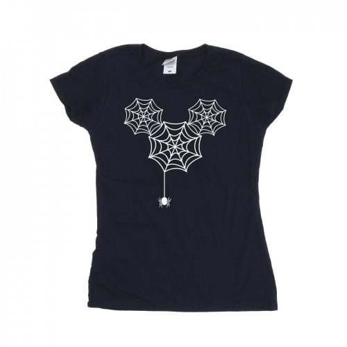 Disney Womens/Ladies Mickey Mouse Spider Web Head Cotton T-Shirt