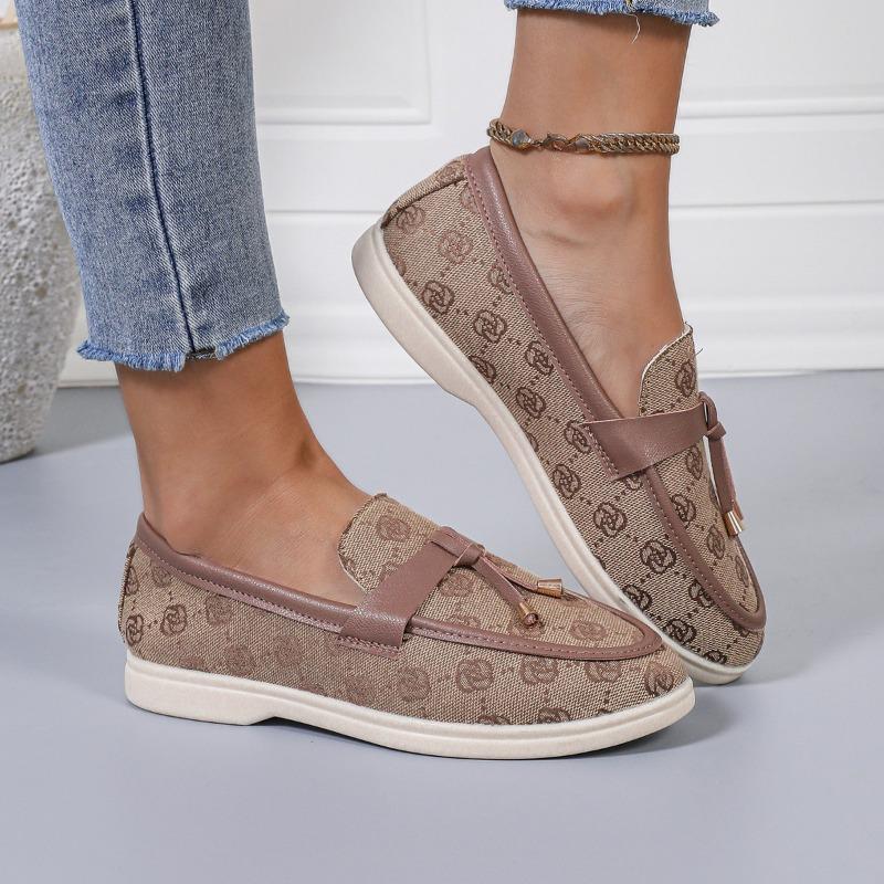 

Мода 2024 Новая весна-лето Женские лоферы Удобные женские модные туфли на плоской подошве Повседневные туфли для ходьбы на мягкой подошве Zapatos De Mujer 36 коричневый