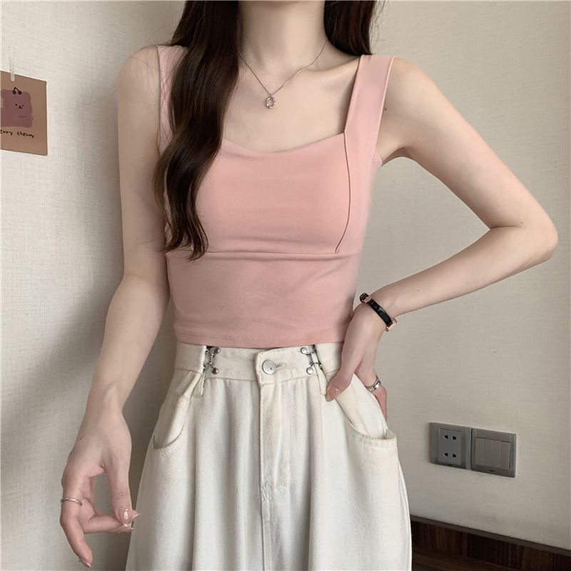 Advanced Sports Underwear Camisole Vest with Chest Cushion Beautiful Back Shock-absorbing Gathering Yoga Vest Integrated Fitness Summer