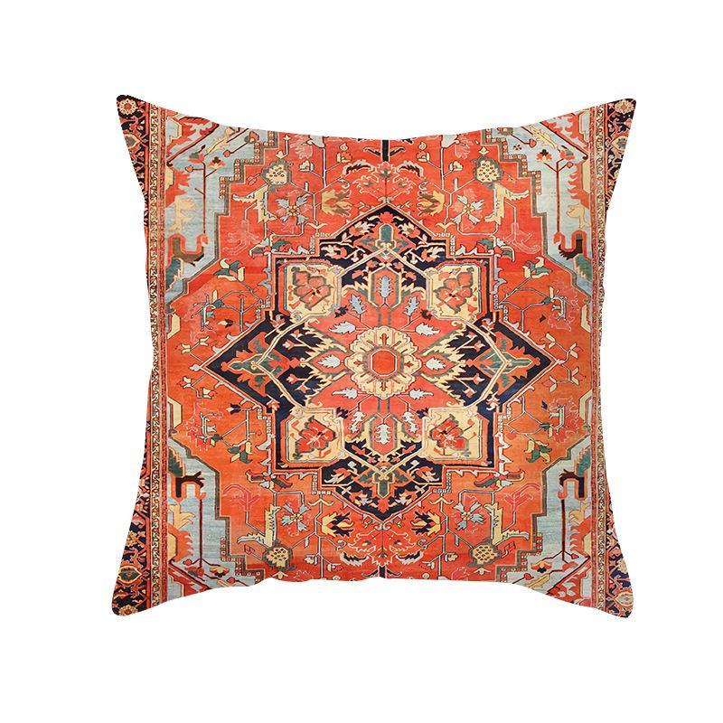National Throw Pillow Cover With Striped Pattern Soft Plush Fabric Suitable For Home Retro-Style Living Room Cushions Cover