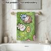 Cherry Blossom Picnic Cute Girl And Pig Quick Dry Towel, Soft Bathroom Towel