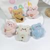 Cartoon Bear Squeak Plush Keychain Toys Pendant Cute Doll Toy Kawaii Soft Stuffed Bag Charms Decorations for Couple Friends Gift