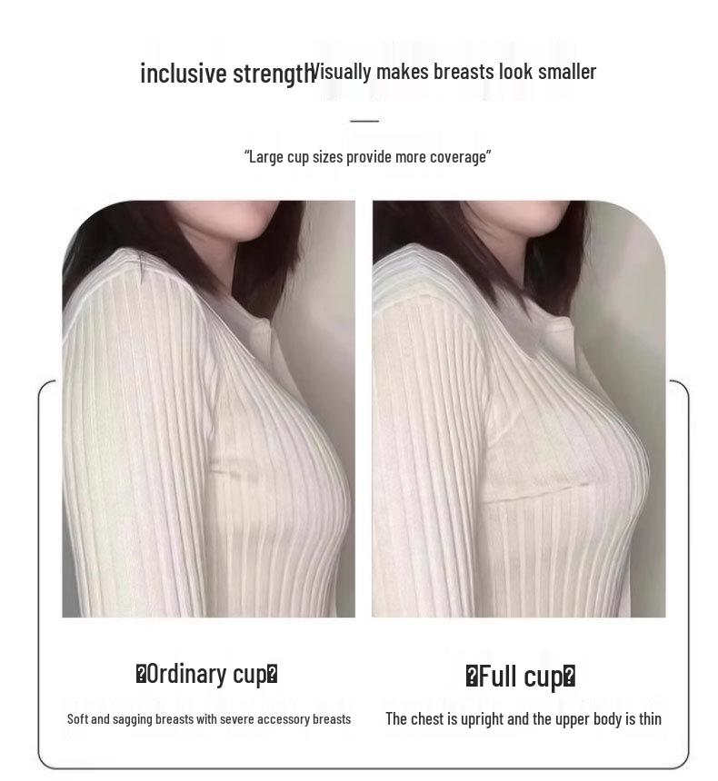 Large Cup Chest Compression Bandeau: Anti-Sagging Support, No Underwire, Slimming Effect for Plus Sizes