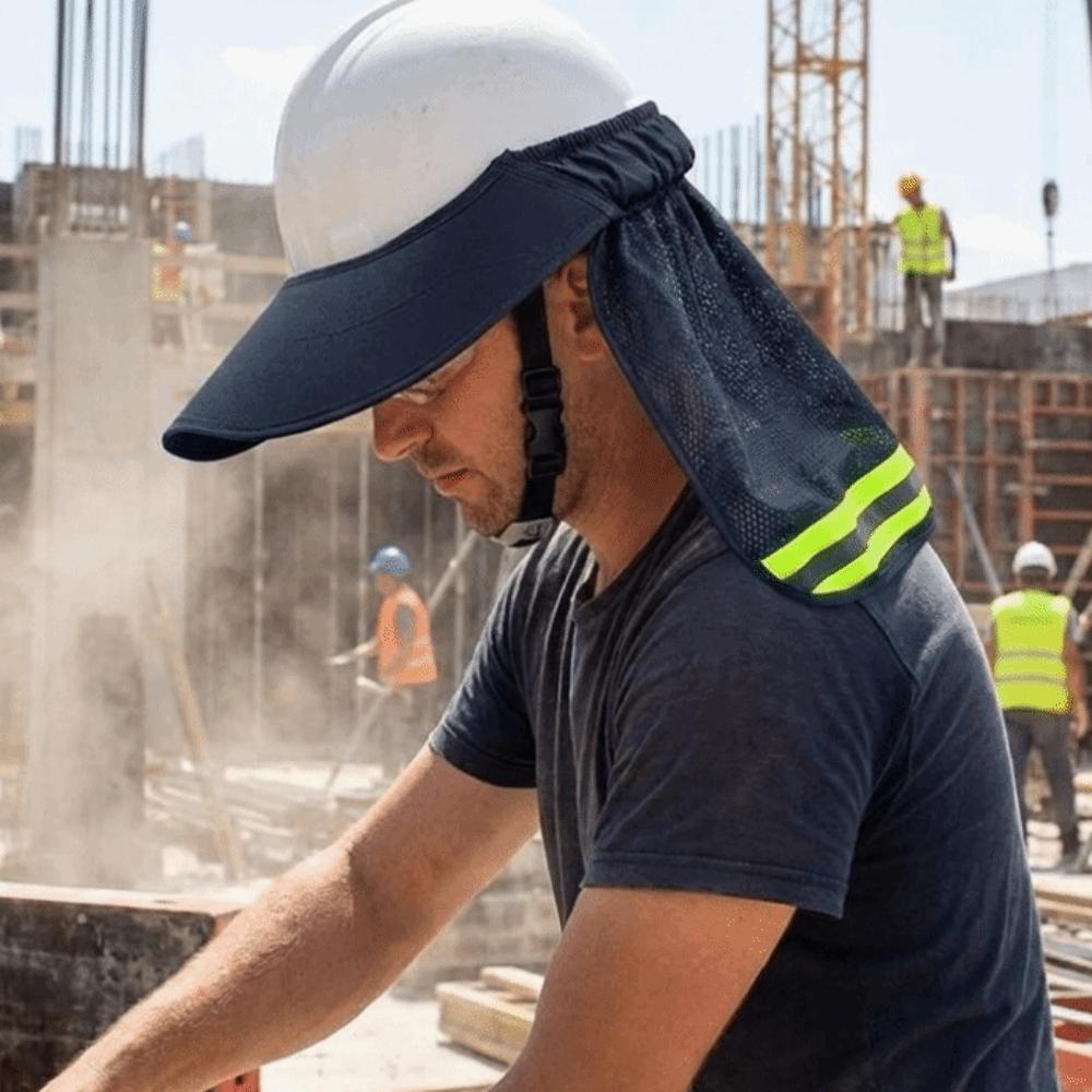 Breathable Hard Hat Sun Shield Mesh Neck Shield Helmets Reflective Cap Cover Construction Workers