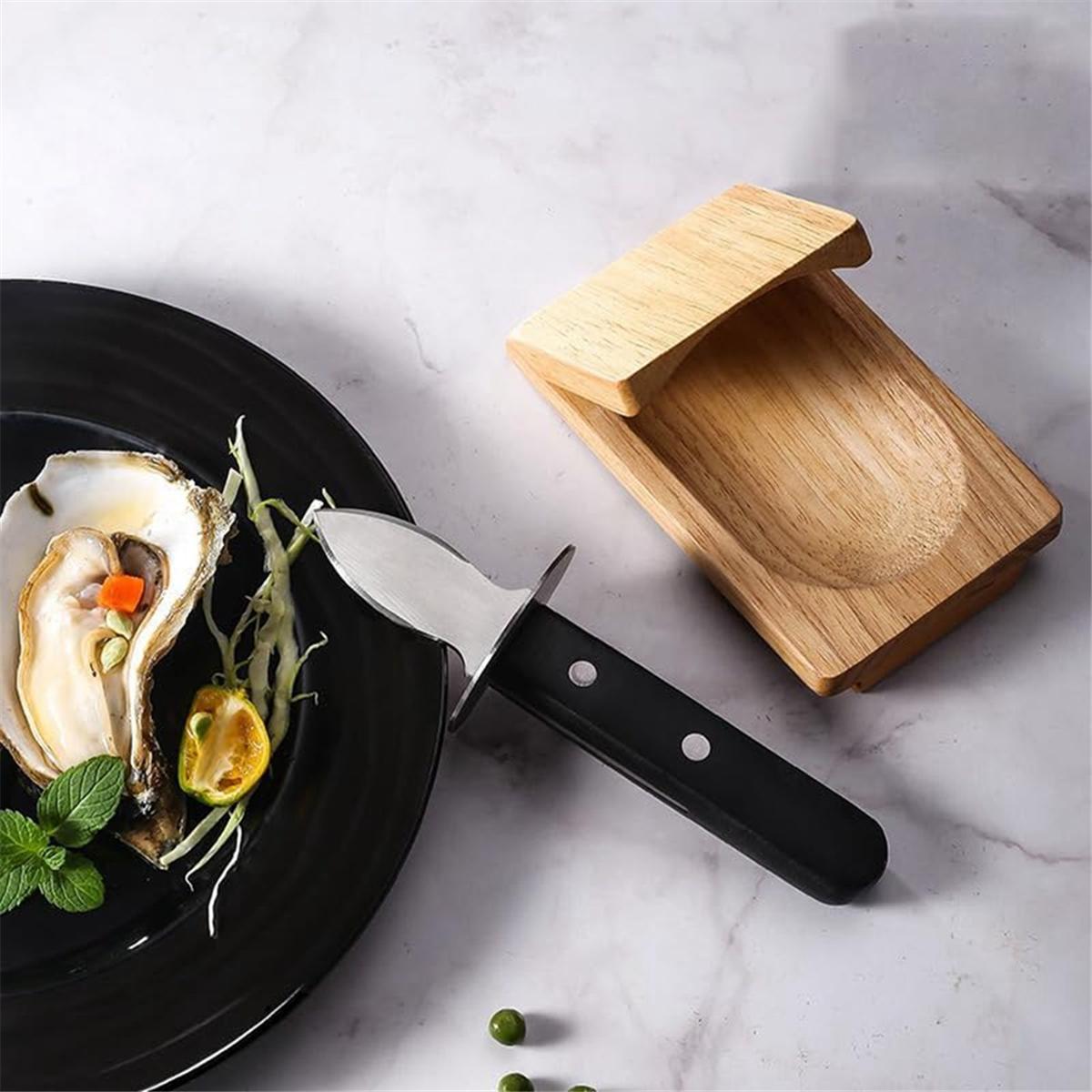 ABIYY-2Pcs Oyster Shucker Handguard Oyster Shucking Clamp Seafood Oyster Shucker Tool Wooden Oyster Shucking Clip NONE