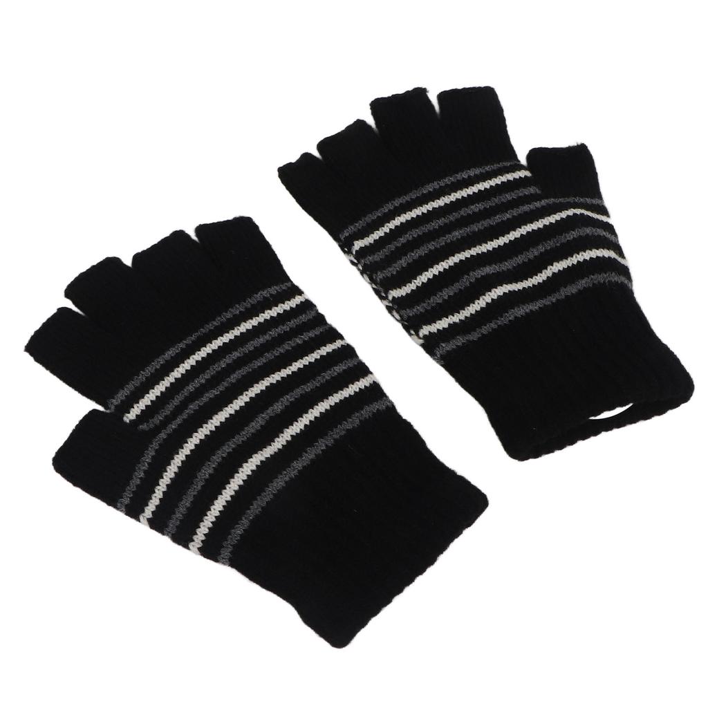 USB Heizhandschuhe Winterhandschuhe Sicher Waschbar Fingerlose Strickhandschuhe für Arbeit Lernen Outdoor Gestreift