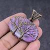 Purpurite Naturelle Fait Main Fil de Cuivre Enroulé Pendentif Arbre de Vie 1.81" q4T65