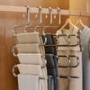 Non-Slip Clothes Hangers Multi-functional Pant Storage Rack with Multiple Hanging and Storage Functions Folding Wardrobe Rack
