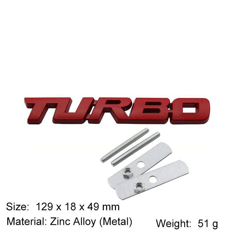 3D TURBO Metal Sticker Car Body Emblem Decal Electroplating Zinc Alloy Car Tailgate Badge Decoration Auto Accessories