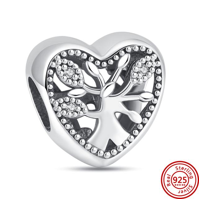 Νέα 925 Silver Heart ψηλοτάκουνα Animal Pavé Beads Fit Charm βραχιόλι Γυναικεία μόδα κοσμήματα