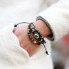 Unisex handgefertigtes türkisches Auge Kunstleder verstellbares Armband Armband Schmuck