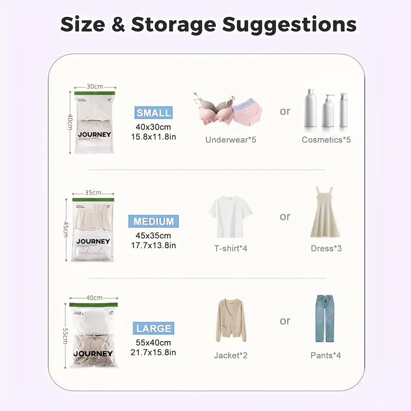 8pcs Hand-rolled Household Vacuum Compression Bag Luggage Special Travel Clothes Storage Bag Down Jacket Clothes Storage Bag