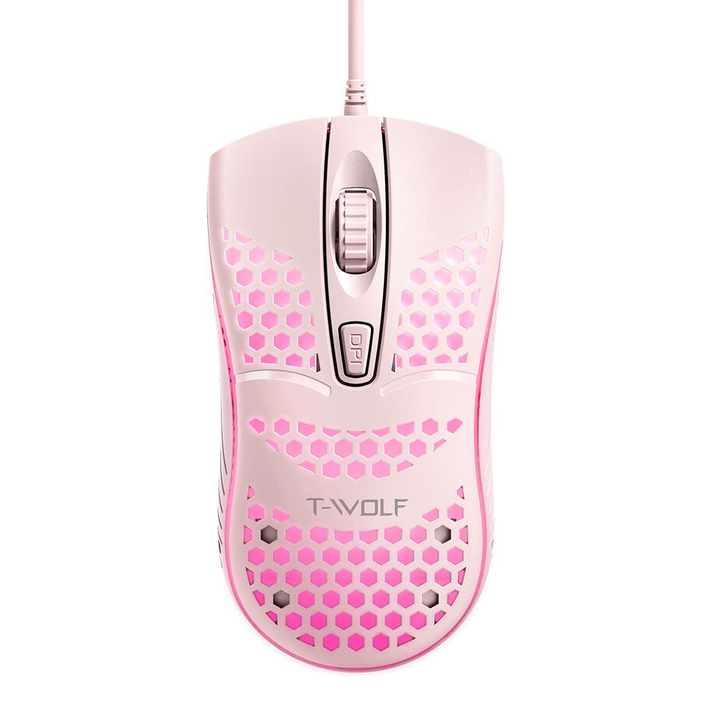 T-WOLF V15 Thunder Wolf Honeycomb USB Wired Gaming Mouse.