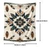 1pc Bohemian Mandala Print Flannel Blanket, Soft Knitted Polyester Throw for Bed, Sofa, Office, Camping, All-Season, Retro Mid-C