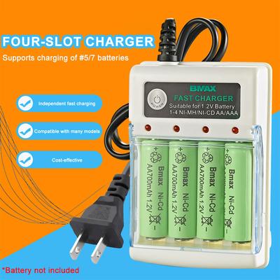 Pil Şarj Cihazı 4 Bağımsız Yuvalı Evrensel Pil Şarj Cihazı 1.2V Pil NI-MH/NI-C AA/AAA Pil Şarj İstasyonu