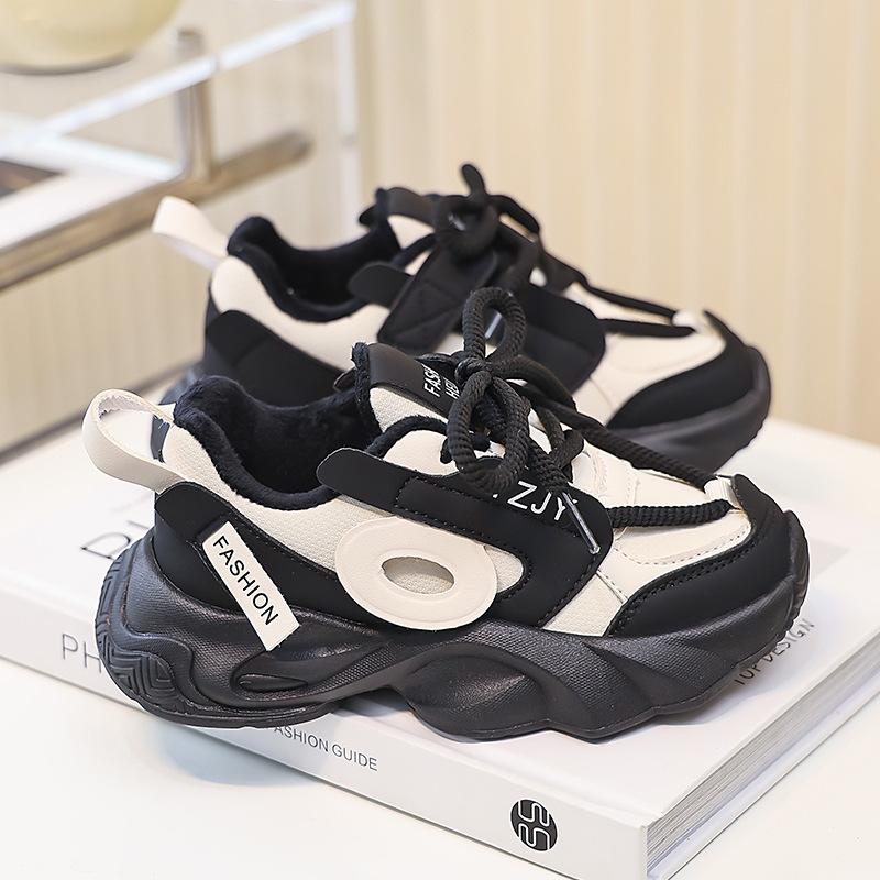 

Кроссовки для девочек-одноклассниц 2025 осень и зима новые двуххлопковые спортивные туфли для девочек на мягкой подошве на толстой подошве для увеличения роста кроссовки для бега 30 yards inner length 19.5CM