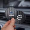 2Pcs Carbon Fiber Leather Coaster Car Water Cup Anti-slip Pad Mat Auto Interior For Volvo V50 XC90 V40 XC40 XC60 V60 AWD S80 C30