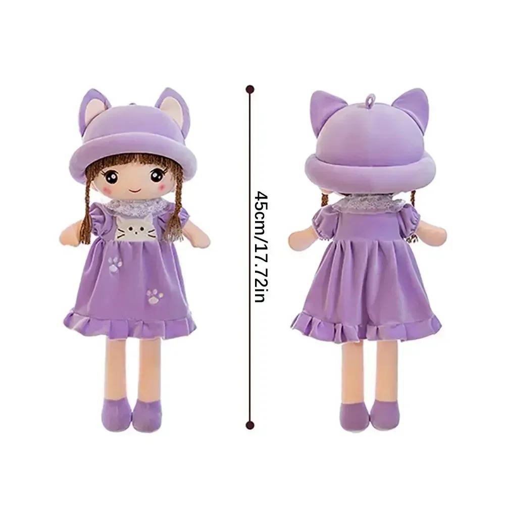 Vestido Rosa 45CM Menina Brinquedo de Pelúcia Macio Desenho Animado Princesa Boneca de Pelúcia Menina Bebê Almofada para Acalmar Boneca Decoração de Casa Presente de Aniversário para Crianças