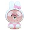 Children's Cartoon Alarm Clock with Long-Eared Rabbit Shape, Music, Silent Scan, Snooze, and Night Light for Students