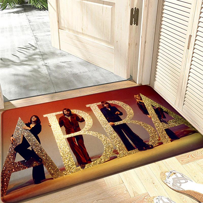 Tapis de sol Musique Pop A-ABBA Tapis Antidérapant pour Entrée Couloir Tapis Cuisine Adsorbant l'Eau Tapis Moelleux Décor de Chevet