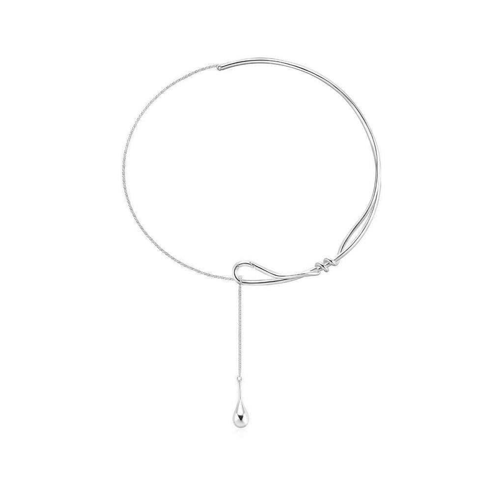 Knotted Water Droplets, A Necklace, Pull Collar, Collarbone Chain, Niche Design, Fashionable And Exquisite, Versatile Silver-Plated Collar.