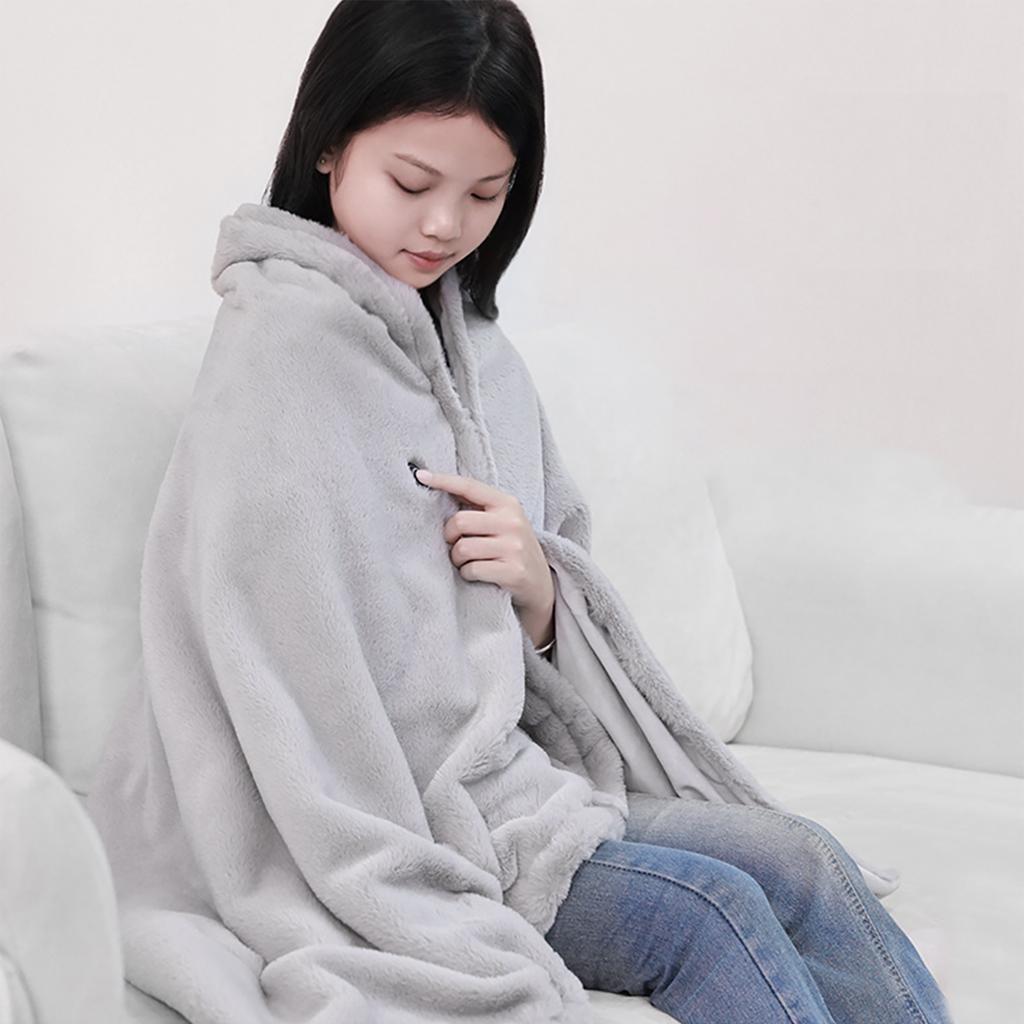 USB Electric Portable Heated Blanket Wrap Shawl with 3 Heating Level Heated Throw Blanket Shawl Washable for Winter Gifts