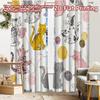 2pcs, 2D FLAT PRINTING Curtains (Without Rod) Cat Pattern Art Christmas Festival Fashion Curtains Polyester Easy Install