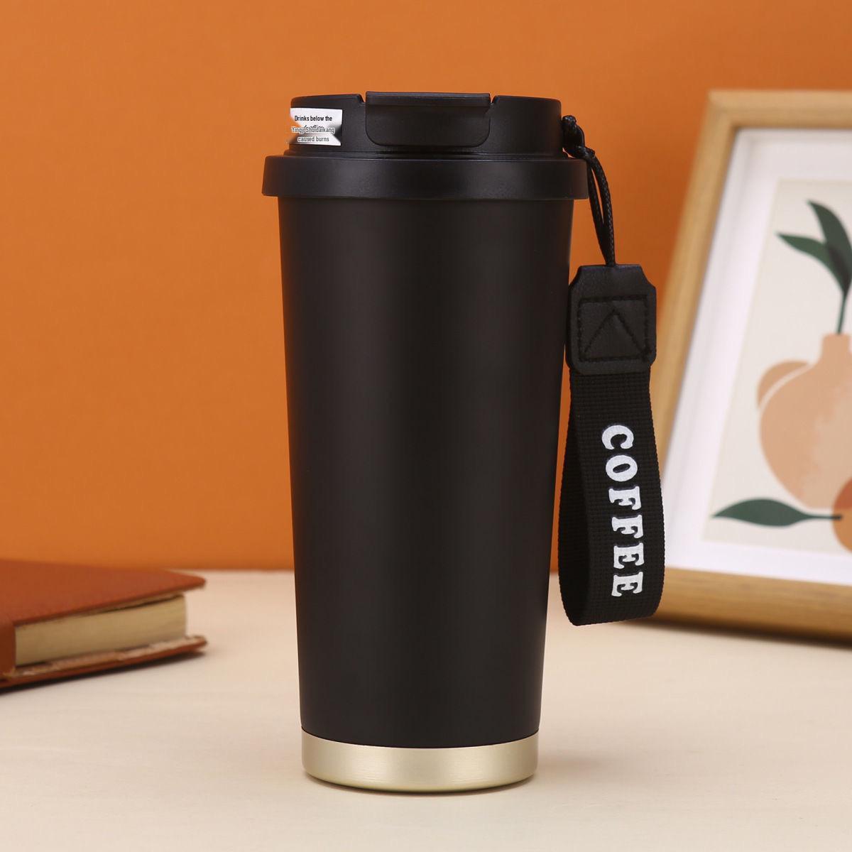 Lily Flower Thermos Cup - Double Wall, Straw & Lid, Perfect for Students, Coffee & Water 500ml