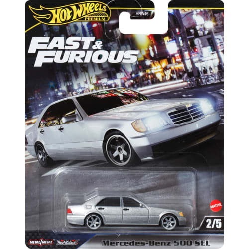 Hot Wheels Fast & Furious - Mercedes-Benz 500 SEL Vehicle Toy, Silver, for Ages 3 and Up, HRT94