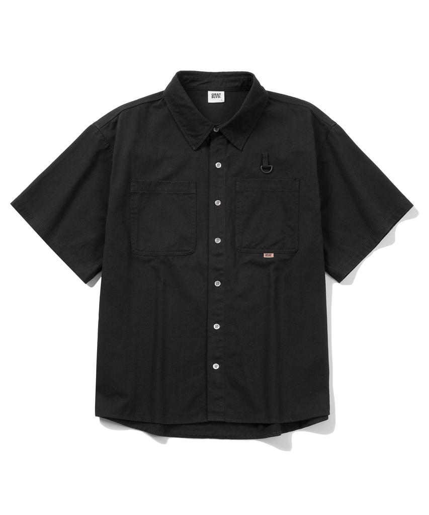 GRAYBLVD Fade Short Sleeve Work Shirt Gkbsh41 (Black)