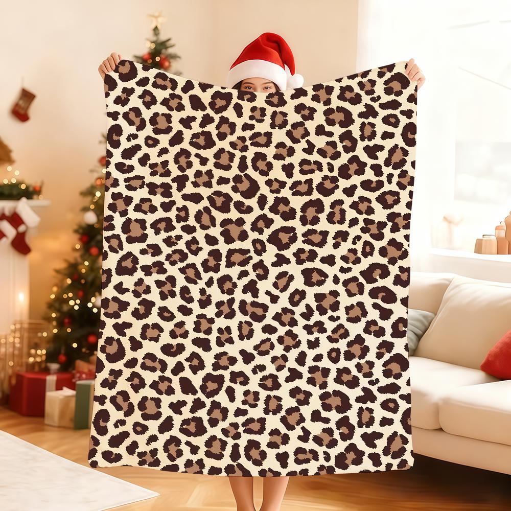 Leopardenmuster Kuhhautmuster Decke Weiche Überwurfdecke für Zuhause Schlafzimmer Bett Sofa Picknick Reise Büro Ruhedecke Geschenk