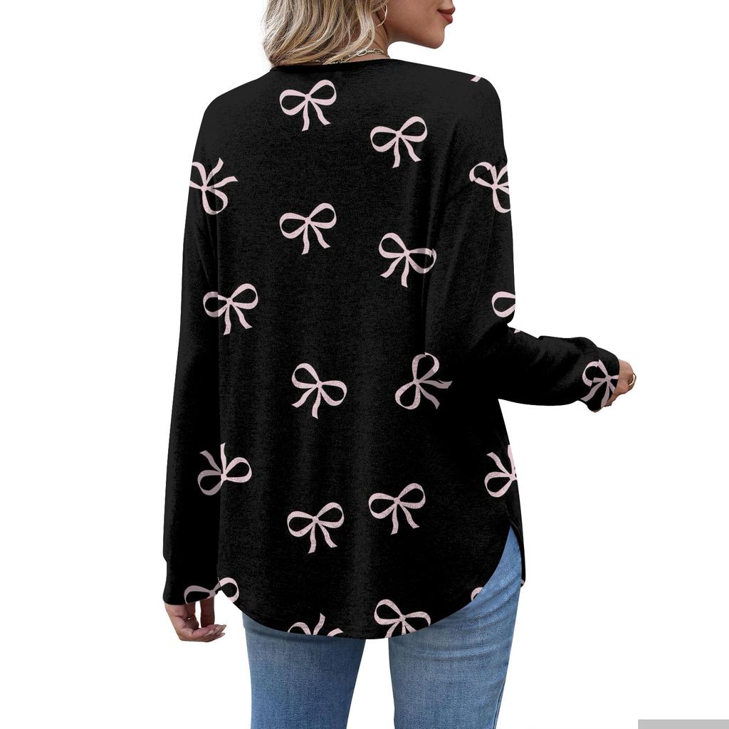 Women's Retro Printed Fashionable Long-sleeved Top