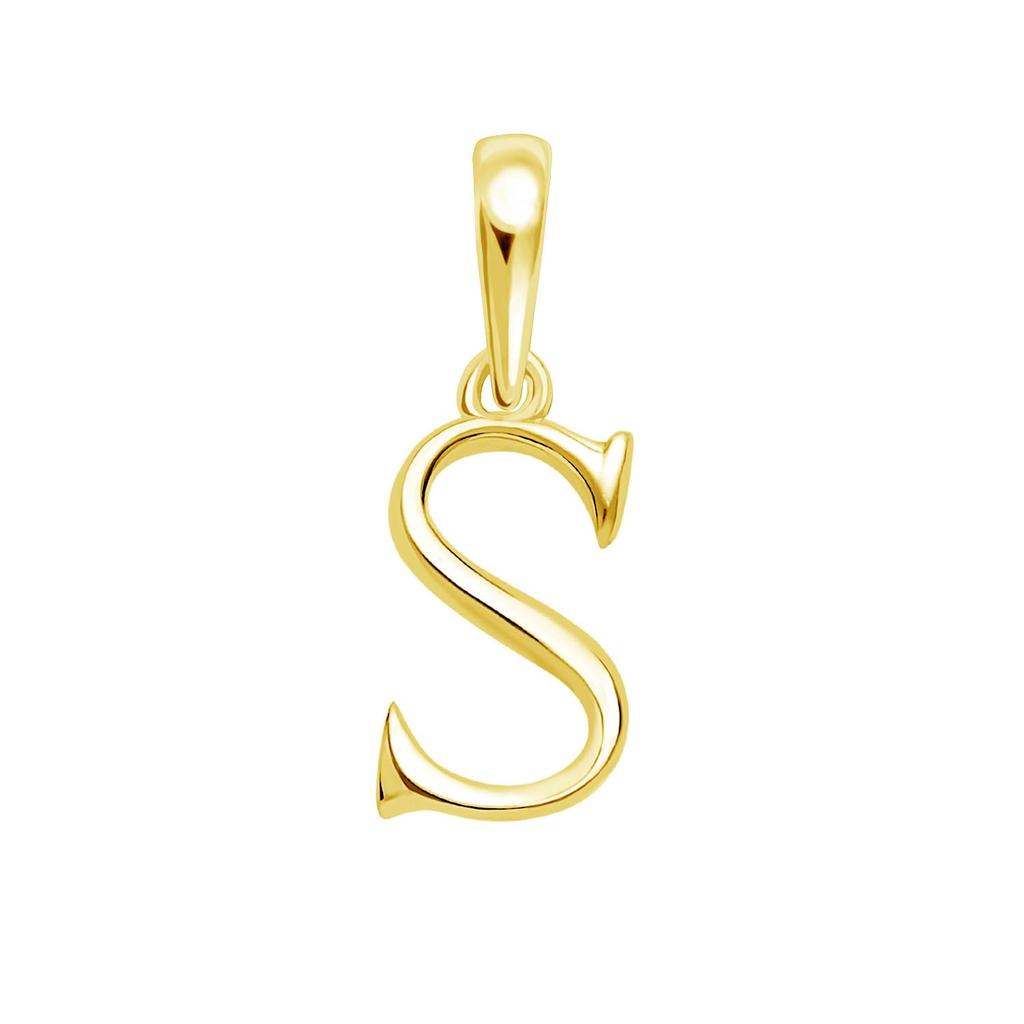 Lala Christie Initial Pendant 18K Yellow for Men and Charm Necklace, Gold, Small, Women,