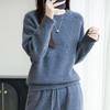 Women's Autumn Winter Thickened Wool Sweater - Round Neck, Simple, Loose Fit, Flaw-Covering, Slimming, Cross-Border Style.