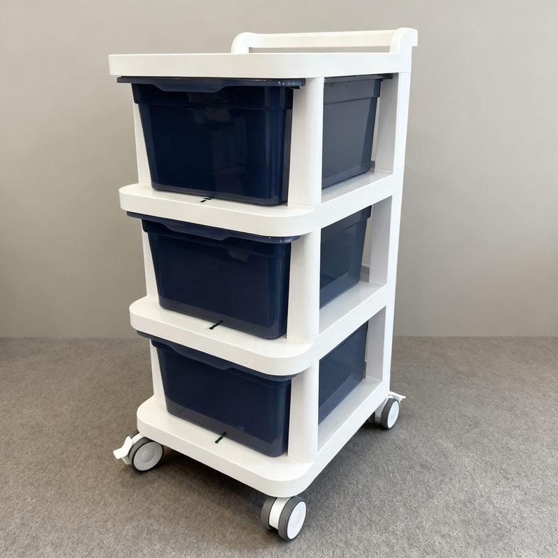 

Compact Trolley Storage Shelf: Multi-layer Movable Rack with Drawer for Beauty Salon or Dental Use 3-Drawer