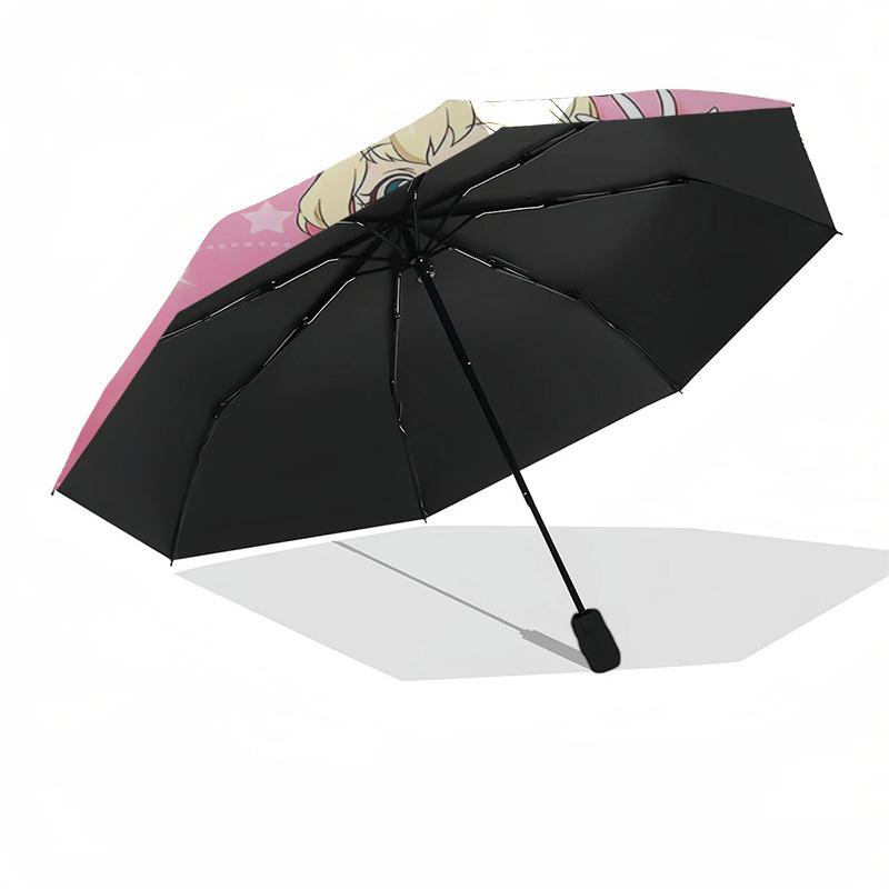 1pc Shining Star: Pretty Cure Outdoor Umbrella - Automatic Opening/Closing, Portable 3-Fold Design with Iron Frame - Perfect Gift for Fans, Travelers,