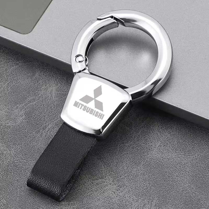 

Luxury Keyring Anti-lost Metal Key Strap Car Key Fob For Mitsubishi Ralliart Colt ASX Outlander L200 Pajero Lancer EVO срібний