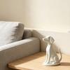 3D Printed Geometric Dog Sculpture Modern Minimalist Desk Decor Matte Black